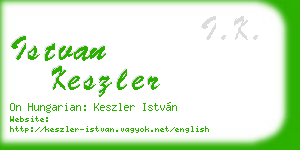 istvan keszler business card