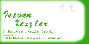 istvan keszler business card